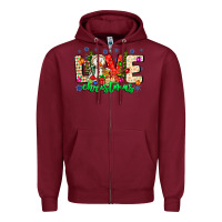 Burgundy love Christmas Zipper Hoodie - CowhideDigitalArt