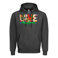Charcoal Heather love Christmas Zipper Hoodie - CowhideDigitalArt