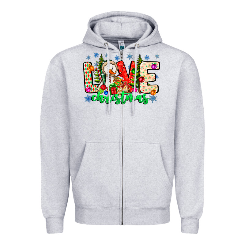 Love Christmas Zipper Hoodie by CowhideDigitalArt | Teevron