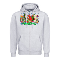Heather Grey love Christmas Zipper Hoodie - CowhideDigitalArt