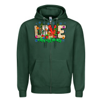 Sports Green love Christmas Zipper Hoodie - CowhideDigitalArt