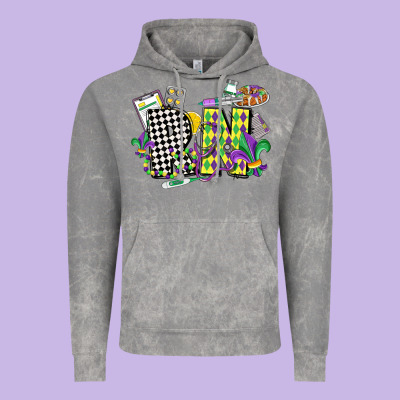 Registered Nurse Mardi Gras Vintage Hoodie Designed By Cowgirlartshop