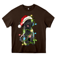 Chocolate Brown christmas black poodles dog Heavy Core Tee - LillyAllenDesigns