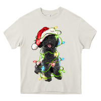 Cream christmas black poodles dog Heavy Core Tee - LillyAllenDesigns