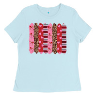 Baby Blue valentine's day brushstrokes Ladies Tee - RanaPortraitStore
