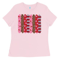 Bubblegum Pink valentine's day brushstrokes Ladies Tee - RanaPortraitStore