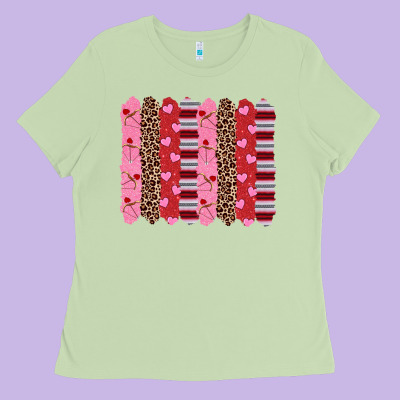 Valentine's Day Brushstrokes Ladies Tee Designed By Ranaportraitstore