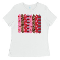White valentine's day brushstrokes Ladies Tee - RanaPortraitStore