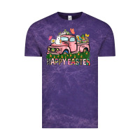 Cloud Purple Happy Easter Day truck Vintage Tee - HowdyJamesFarm