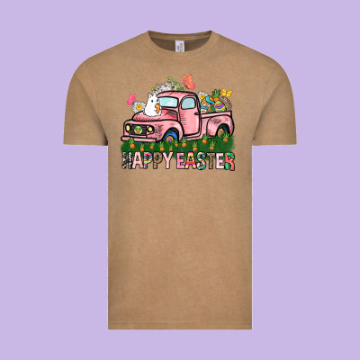 Happy Easter Day Truck Vintage Tee Designed By Howdyjamesfarm