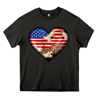 Asphalt western usa flag heart Heavy Core Tee - JahusDesignShop