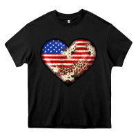 Black western usa flag heart Heavy Core Tee - JahusDesignShop