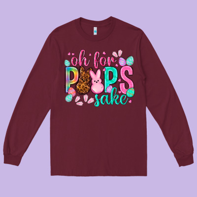 Oh For Peeps Sake Easter Day Long Sleeve Tee Designed By Howdyjamesfarm