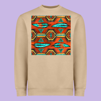 Native American Aztec Seamless Pattern 2 Heavyweight Sweatshirt Designed By Bundleandbundleshop