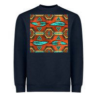 Navy native american aztec seamless pattern 2 Heavyweight Sweatshirt - BundleAndBundleShop