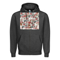 Charcoal Heather hot cocoa christmas cheer pattern Zipper Hoodie - CowhideDigitalArt
