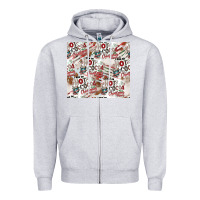 Heather Grey hot cocoa christmas cheer pattern Zipper Hoodie - CowhideDigitalArt