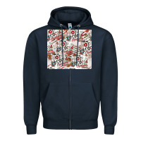 Navy hot cocoa christmas cheer pattern Zipper Hoodie - CowhideDigitalArt