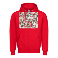 Red hot cocoa christmas cheer pattern Zipper Hoodie - CowhideDigitalArt