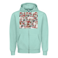 Seafoam hot cocoa christmas cheer pattern Zipper Hoodie - CowhideDigitalArt