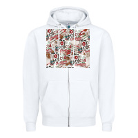 White hot cocoa christmas cheer pattern Zipper Hoodie - CowhideDigitalArt