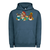 Pigment Midnight Navy indian coffee cups Urban Hoodie - AdoDesignShop