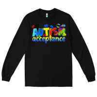 Black Autism acceptance Long Sleeve Tee - CowGirlArtShop