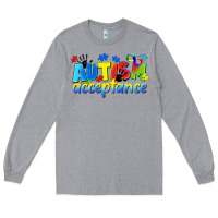 Heather Grey Autism acceptance Long Sleeve Tee - CowGirlArtShop