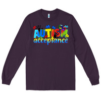 Plum Autism acceptance Long Sleeve Tee - CowGirlArtShop