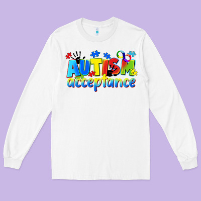 Autism Acceptance Long Sleeve Tee Designed By Cowgirlartshop