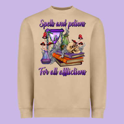 Spells And Potions For All Afflictions Heavyweight Sweatshirt Designed By Bundleandbundleshop