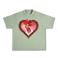 Oil Green valentines day rooster with leopard heart Urban Heavy Tee - RanaPortraitStore