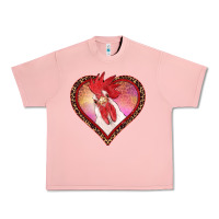 Salmon valentines day rooster with leopard heart Urban Heavy Tee - RanaPortraitStore
