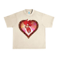 Sandshell valentines day rooster with leopard heart Urban Heavy Tee - RanaPortraitStore