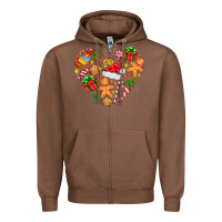 Chestnut love Christmas  heart Zipper Hoodie - CowhideDigitalArt