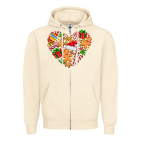 Sandshell love Christmas  heart Zipper Hoodie - CowhideDigitalArt