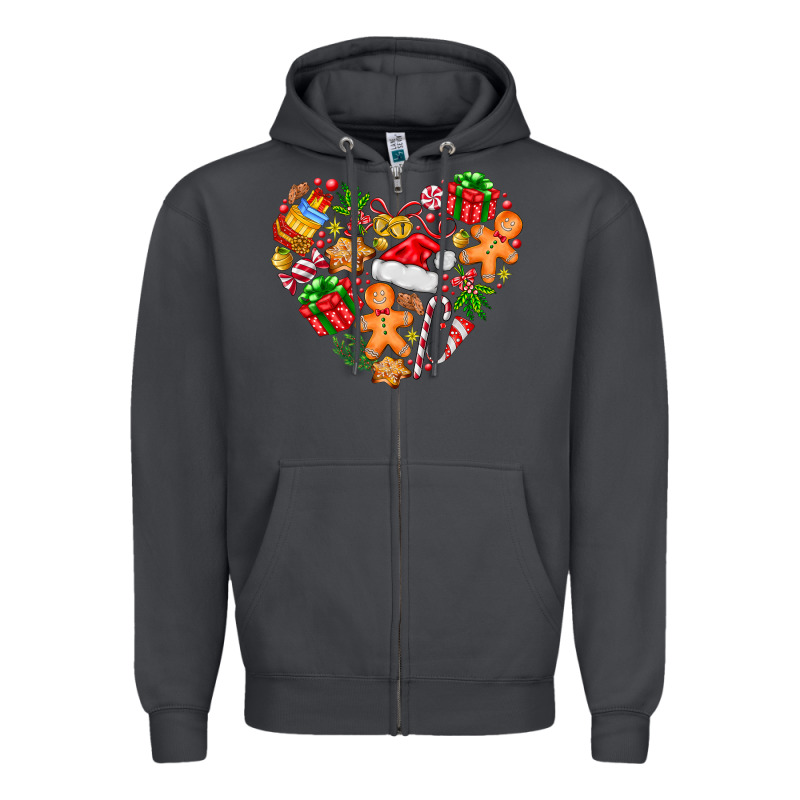 Love Christmas  Heart Zipper Hoodie by CowhideDigitalArt | Teevron
