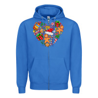 True Royal love Christmas  heart Zipper Hoodie - CowhideDigitalArt