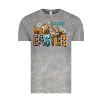 Cloud Rock Happy Easter with Cowboy Easter Day Vintage Tee - HowdyJamesFarm