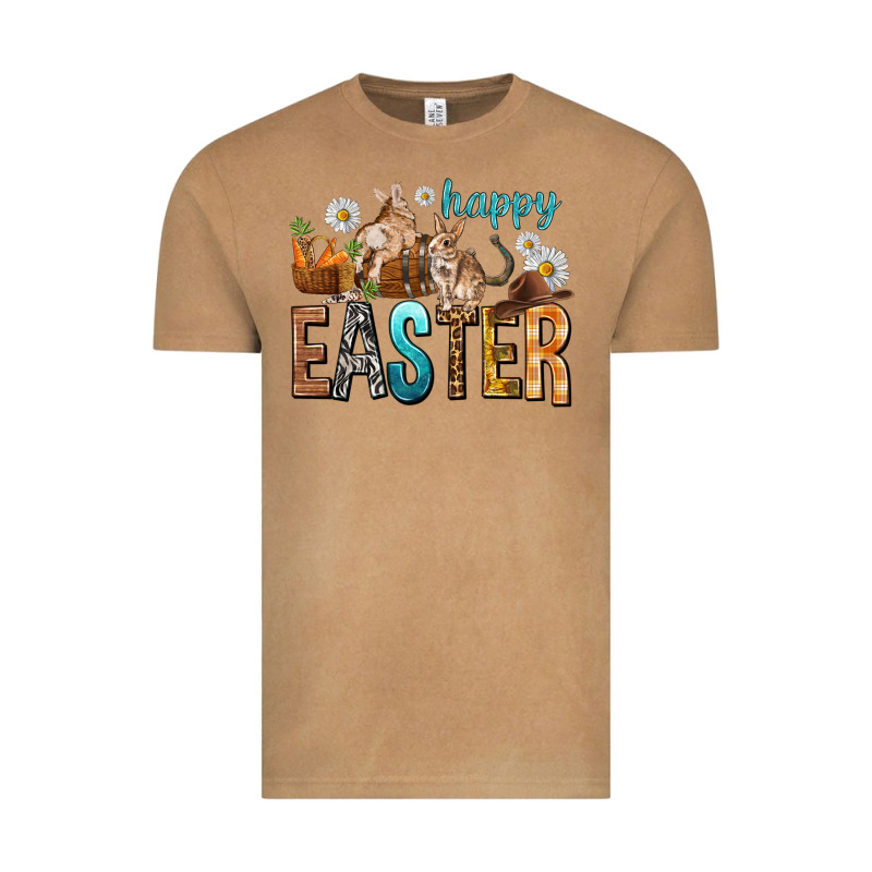 Happy Easter With Cowboy Easter Day Vintage Tee by HowdyJamesFarm | Teevron