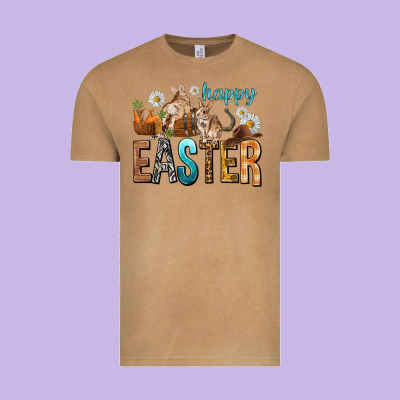 Happy Easter With Cowboy Easter Day Vintage Tee Designed By Howdyjamesfarm
