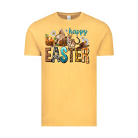 Vintage Mustard Happy Easter with Cowboy Easter Day Vintage Tee - HowdyJamesFarm