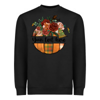 Black preview customize floral pumpkin Heavyweight Sweatshirt - BundleAndBundleShop