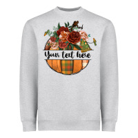 Heather Grey preview customize floral pumpkin Heavyweight Sweatshirt - BundleAndBundleShop
