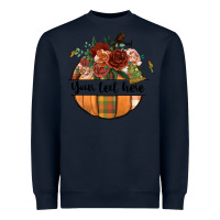 Navy preview customize floral pumpkin Heavyweight Sweatshirt - BundleAndBundleShop