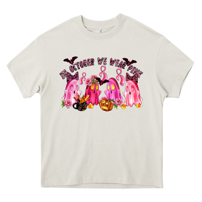 In October We Wear Pink Heavy Core Tee by LillyAllenDesigns | Teevron