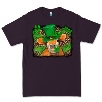 Plum st patricks orange cow with leopard background Premium Tee - Jasminsmagicworld