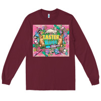 Burgundy Easter Nurse Easter Day tumbler Long Sleeve Tee - HowdyJamesFarm