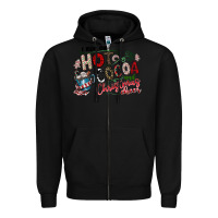 Black I Run Hot Cocoa And Christmas Cheer Zipper Hoodie - CowhideDigitalArt