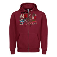 Burgundy I Run Hot Cocoa And Christmas Cheer Zipper Hoodie - CowhideDigitalArt